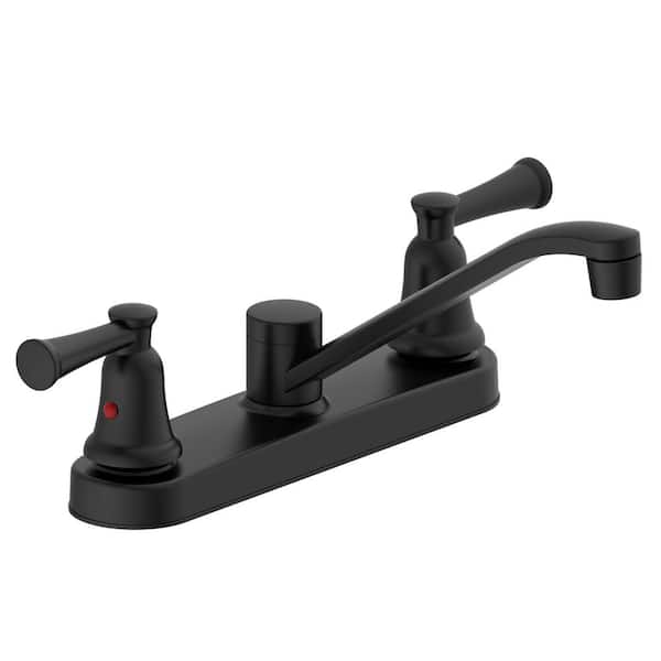 Glacier Bay Lisbon 2-Handle Standard Kitchen Faucet in Matte Black