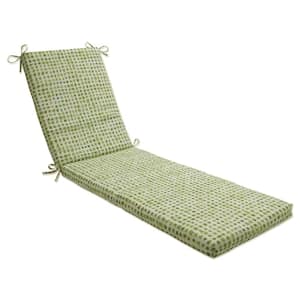 23 x 30 Outdoor Chaise Lounge Cushion in Green/Ivory Alauda