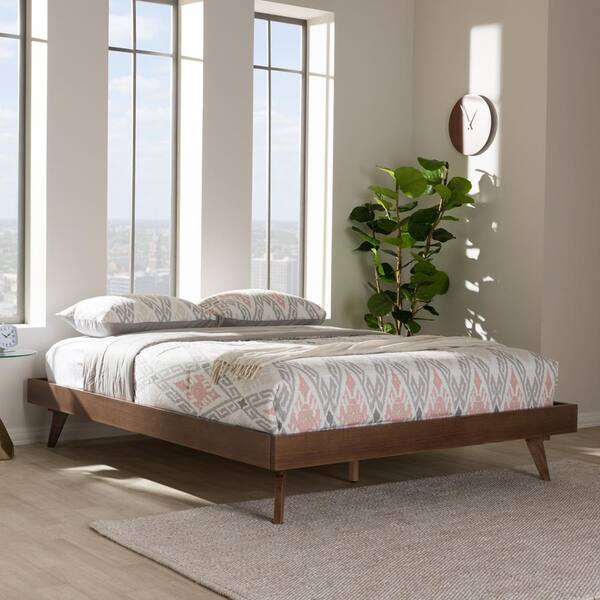 Baxton Studio Jacob Brown Queen Platform Bed Frame 28862 7682 HD