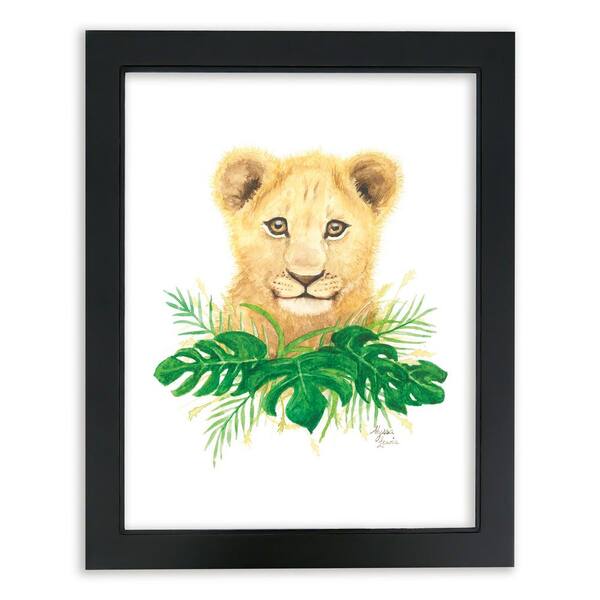 Unbranded Safari Littles "Lion" by Alyssa Lewis Individual Black Framed Animal Art Print 20 in. x 16 in.