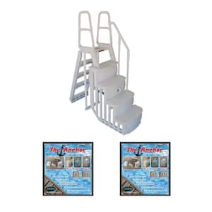 Step and Ladder System Plus 2 Sand Weights for Above Ground Pool
