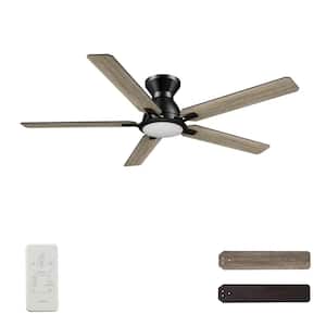 Essex 52 in. Dimmable LED Indoor/Outdoor Black Smart Ceiling Fan with Light and Remote, Works with Alexa/Google Home