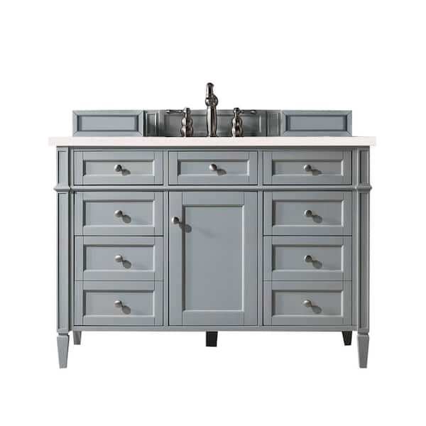James Martin Vanities Brittany 48 in. W x 23.5 in. D x 34 in. H Single Bathroom Vanity in Urban Gray with Marfil Quartz Top