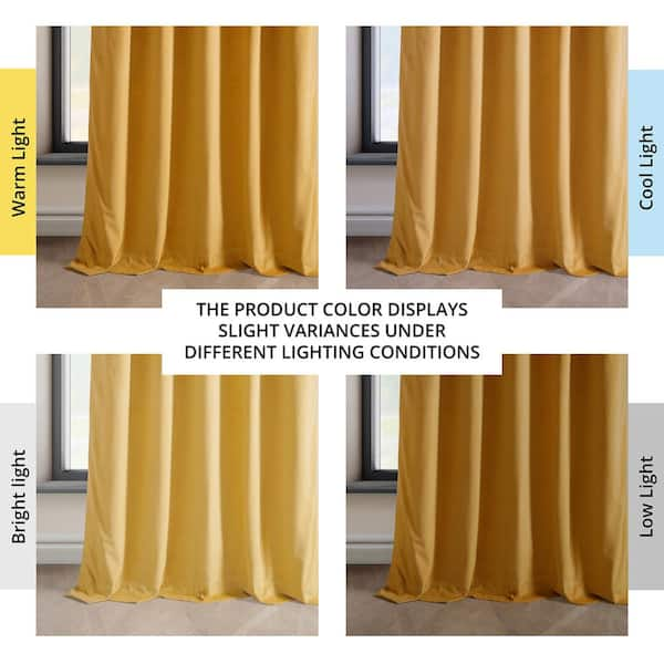 Velvet factory Curtain Panels Drapes Yellow Mustard Gold 55