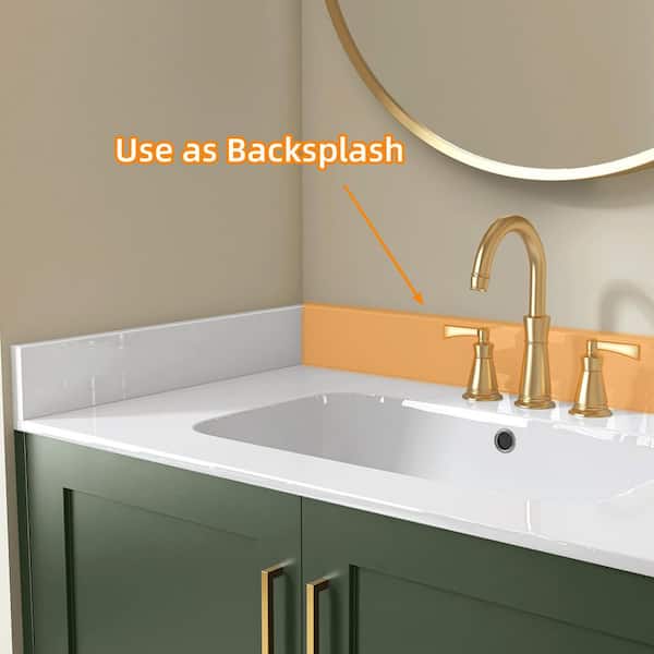 Resin Splash NTQ Bmy 36 in. Vanity Backsplash Solid Surface Resin 4 in. Bathroom ...