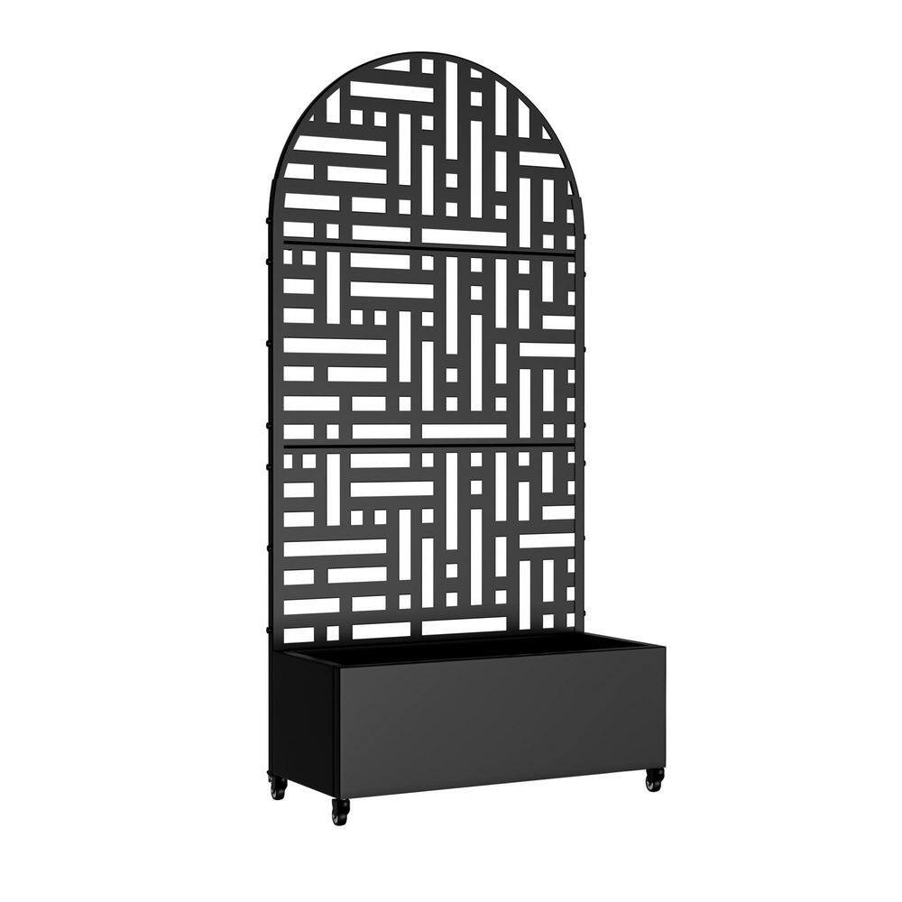16 in. L x 35 in. W x 11.9 in. H 115 qt. Black Arh Metal Planter Box Raised Beds with 73 in. H Trellis and Wheels price history on PriceWatchPro