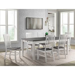 Jamison Gray/White Rectangle Wood 64 in. 4 Legs Dining Table with Storage (Seats 6)
