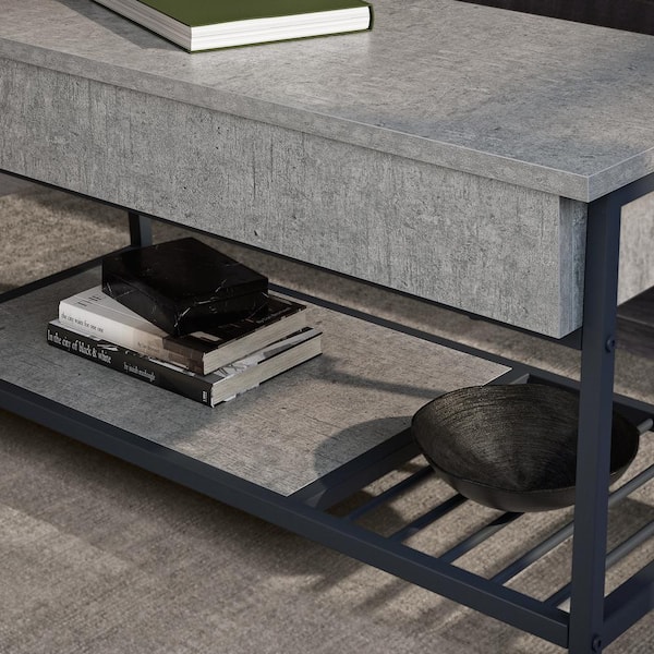 Concrete rectangle online coffee table