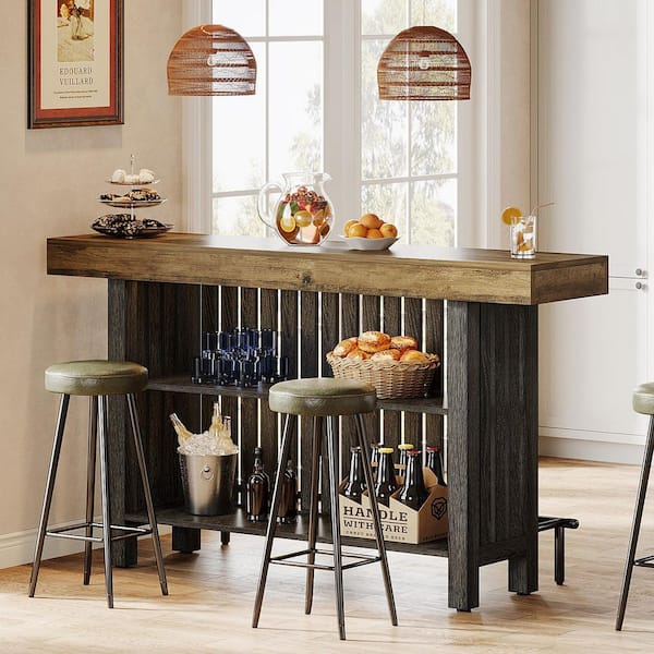 TRIBESIGNS WAY TO ORIGIN Adan 41.3 in. Home Brown Black Wood
