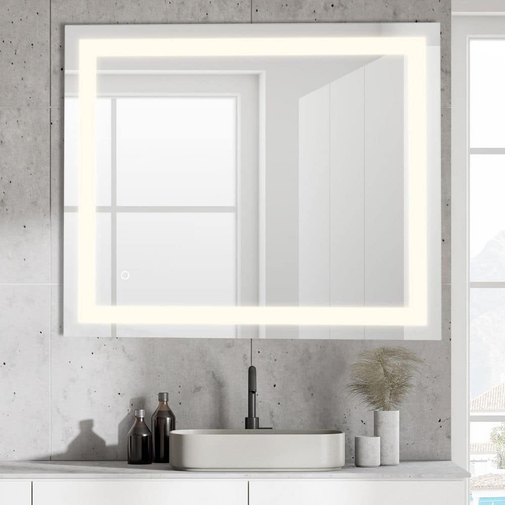 Remy 34.6" x 40.2" Anti-Fog Aluminum LED Bathroom Vanity Mirror with Smart Touch