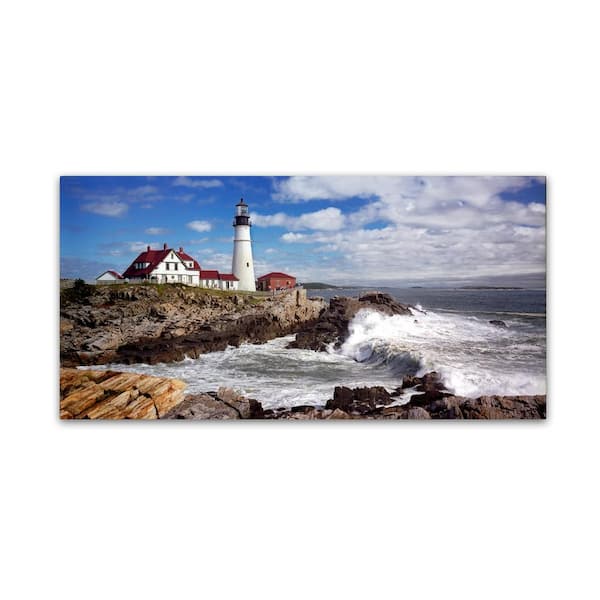 10 in. x 19 in. Portland Head Light by Mike Jones Photo Floater Frame Travel Wall Art