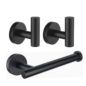 3 -Piece Bath Hardware Set with Mounting Hardware in Stainless Steel Matte Black