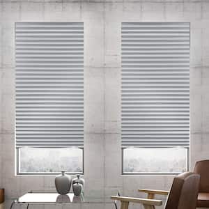 Cut-to-Size White PP 36 in.W x 72 in.L Room Darkening 6-PK Cordless Temporary Pleated Shades with EZ-Clips