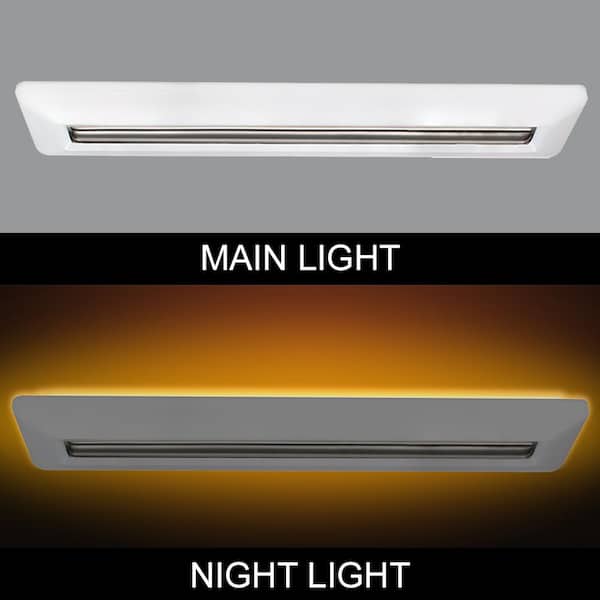 4 ft. White Adjustable CCT Linear LED Flush Mount with Night Light Brushed Nickel Or Oil Rubbed Bronze Trims (8-Pack)