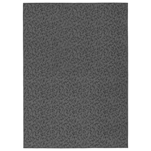 Ivy Cinder Gray 3 ft. x 5 ft. Casual Tuffted Solid Color Floral Polypropylene Area Rug