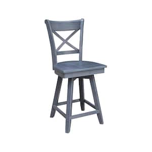 Charlotte Solid Wood Heather Gray Counter Height Stool - 24 in. SH