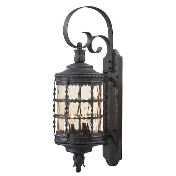 Mallorca 2-Light Spanish Iron Outdoor Wall Lantern Sconce