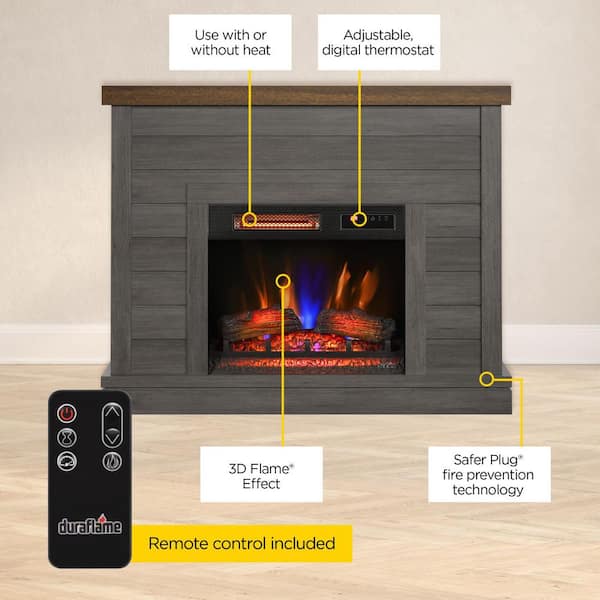 Twin Star Home Duraflame 47.38 in. Freestanding Wall Mantel 