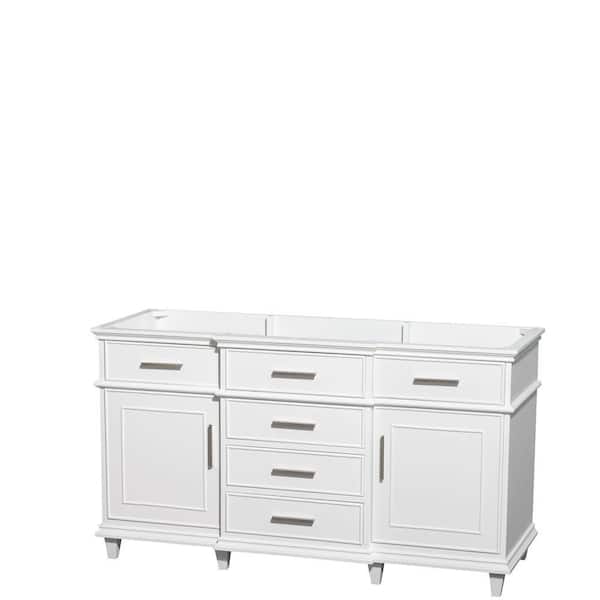 Wyndham Collection Berkeley 60 in. Vanity Cabinet Only in White