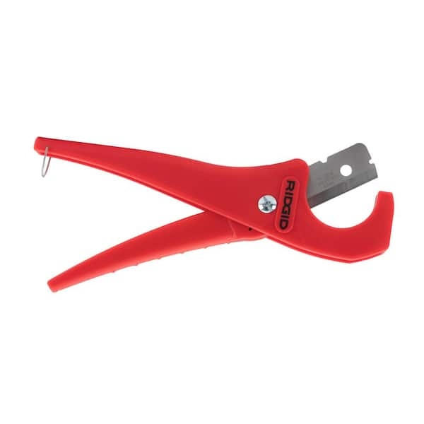 RIDGID 1/8 in. - 1-5/8 in. PC-1250 PEX and Vinyl Tubing Cutting Tool,  Single Stroke Scissor Style Cut with Reversible Blade 23488 - The Home Depot