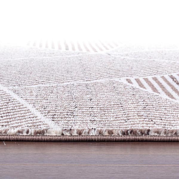 Contemporary Geometric Stripe 7 ft. 10 in. x 10 ft. Area Rug Brown