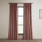 Wild Rose Velvet Rod Pocket Room Darkening Curtain - 50 in. W x 108 in. L (1 Panel)