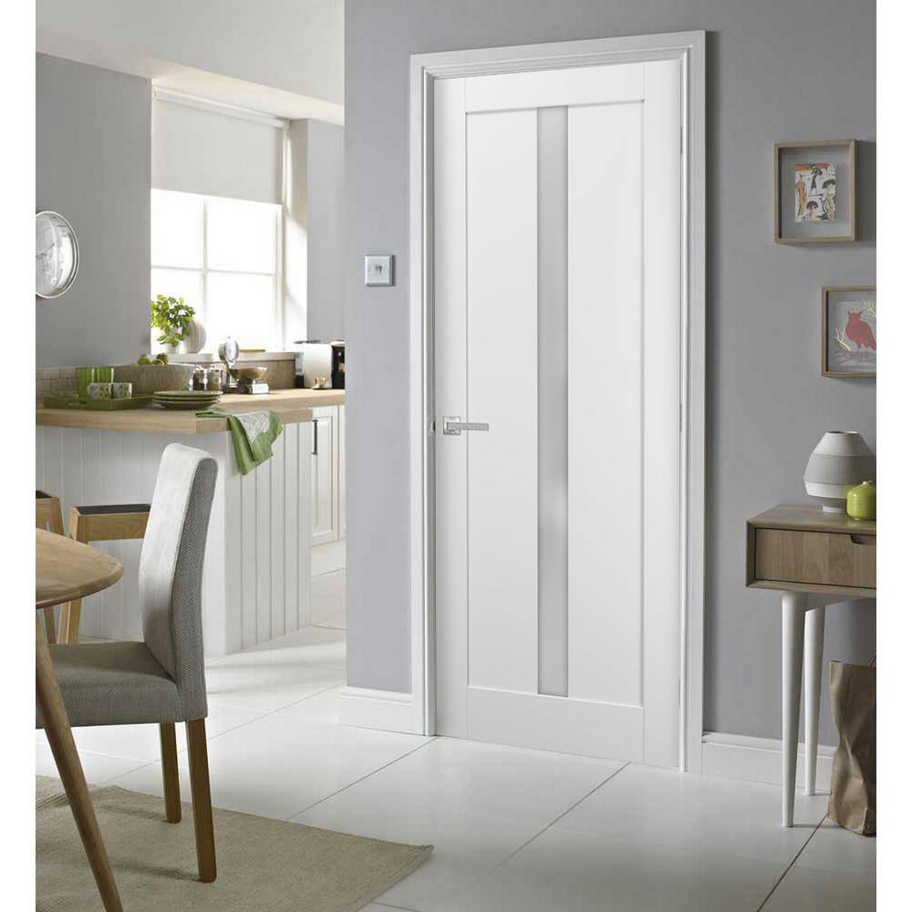 White Silk MDF Barn Door Panel with Eco-Veneer Finish