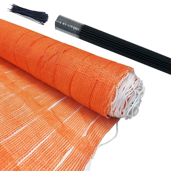 Wellco 3.3 ft. x 164.0 ft. Orange Construction Snow/Safety Barrier Fence Warning Barrier Fence with (41-Pack Stake)