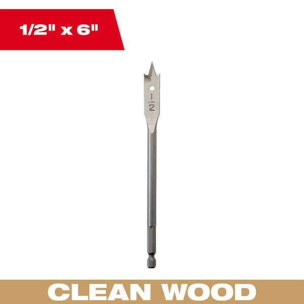 Milwaukee 1/2 in. x 6 in. High Speed Steel Flat Wood Boring Bit