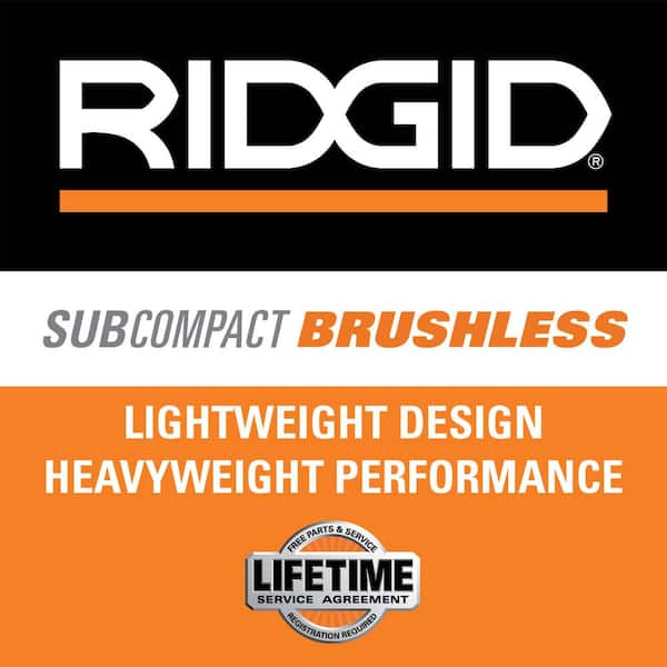 RIDGID 18V SubCompact Brushless Cordless 2- Tool Combo Kit w 