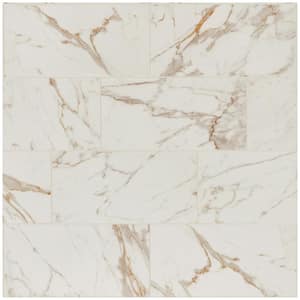 QuicTile Calacatta Marble Polished 12 in. x 24 in. Porcelain Locking Floor Tile (230.4 sq. ft./Pallet)
