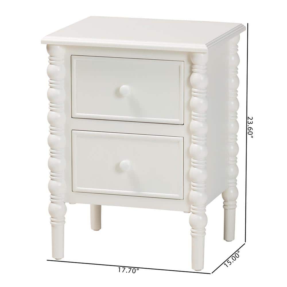 Malinda 17.7 in. Black Rectangle Wood End Table with 2-Drawers - thumbnail 9