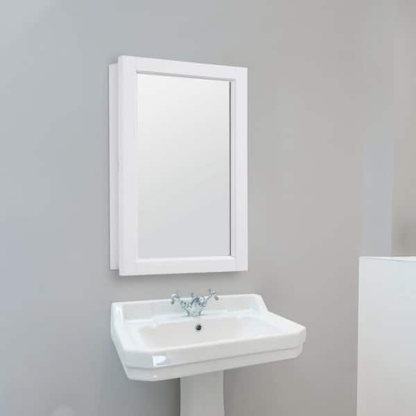 Design House Concord 5 in. x 16 in. x 26 in. Single Door Surface Mount Medicine Cabinet with Mirror in White Gloss