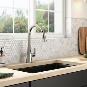 Conti Single Handle Pull Down Sprayer Kitchen Faucet in Vibrant Polished Nickel