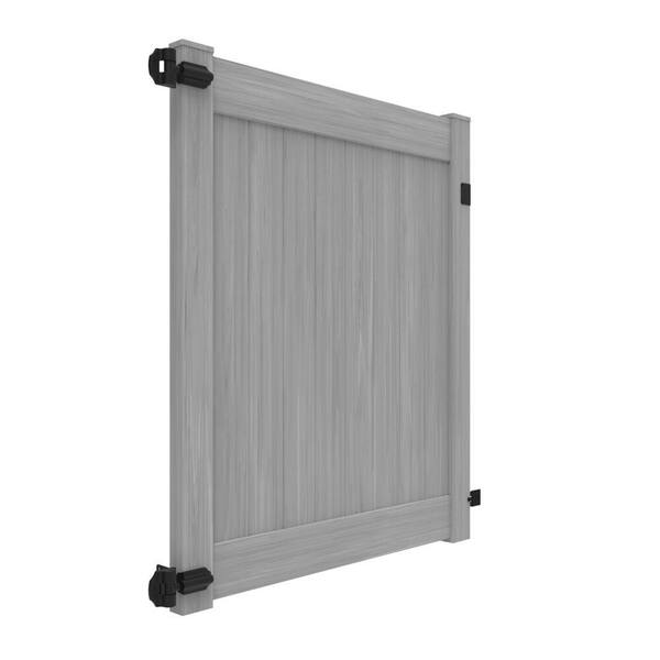 Barrette Outdoor Living Linden 4 ft. x 6 ft. Driftwood Gray Vinyl Fence Gate Kit