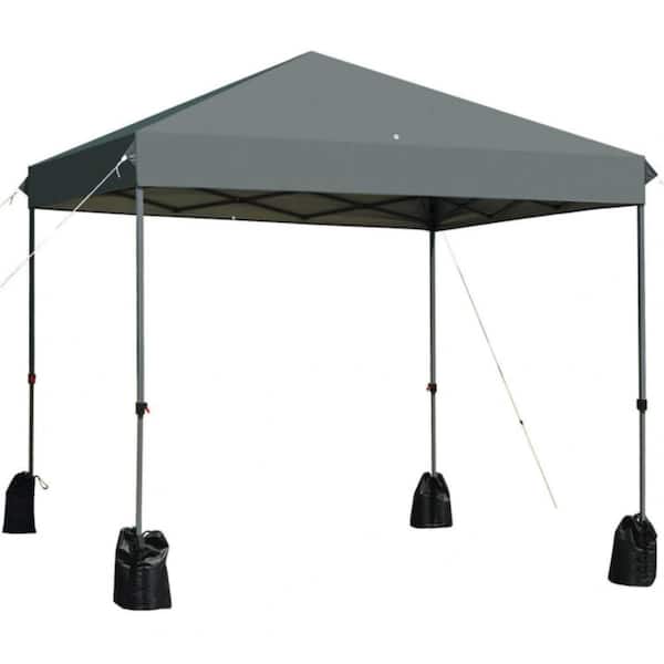 ITOPFOX 8 ft. x 8 ft. Gray Outdoor Pop-up Canopy Tent with Portable Roller Bag