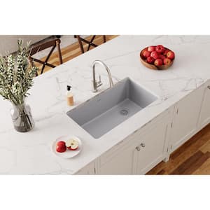 Quartz Classic  33in. Undermount 1 Bowl  Greystone Granite/Quartz Composite Sink Only and No Accessories
