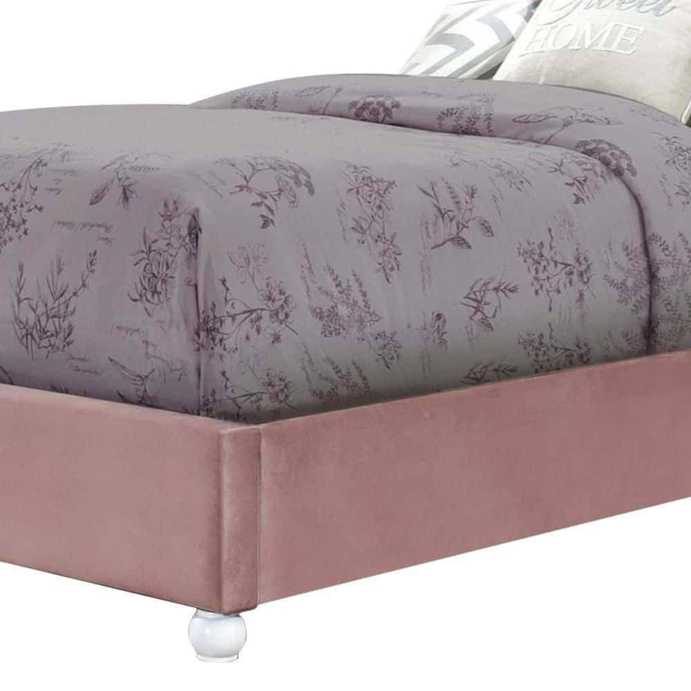 Reggie Pink Twin Upholstered Platform Bed with Storage