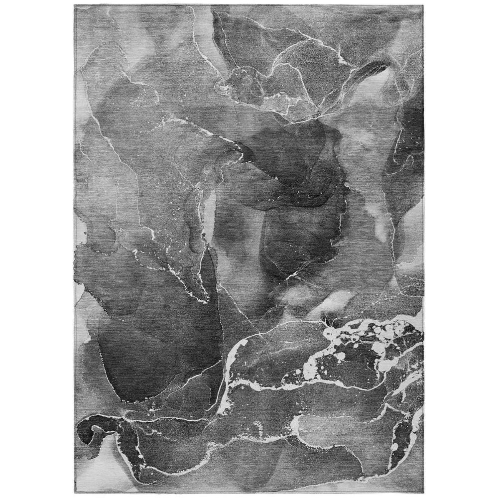 Black Gray and White 5 ft. x 8 ft. Abstract Indoor / Outdoor Area Rug price history on PriceWatchPro
