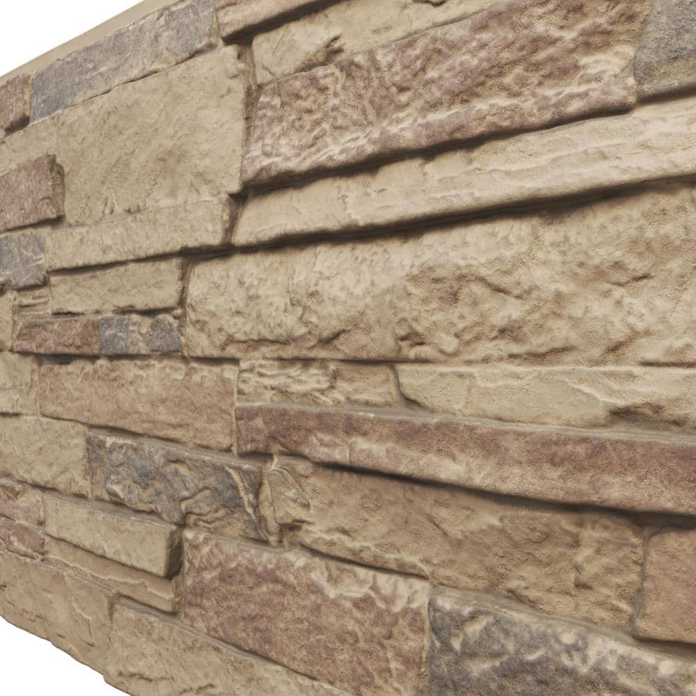 Colfax Faux Stone Siding Panel in Beige and Brown