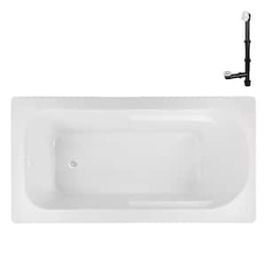 N-4280-739-WH 60 in. x 32 in. Rectangular Acrylic Soaking Drop-In Bathtub, with Reversible Drain in Glossy White