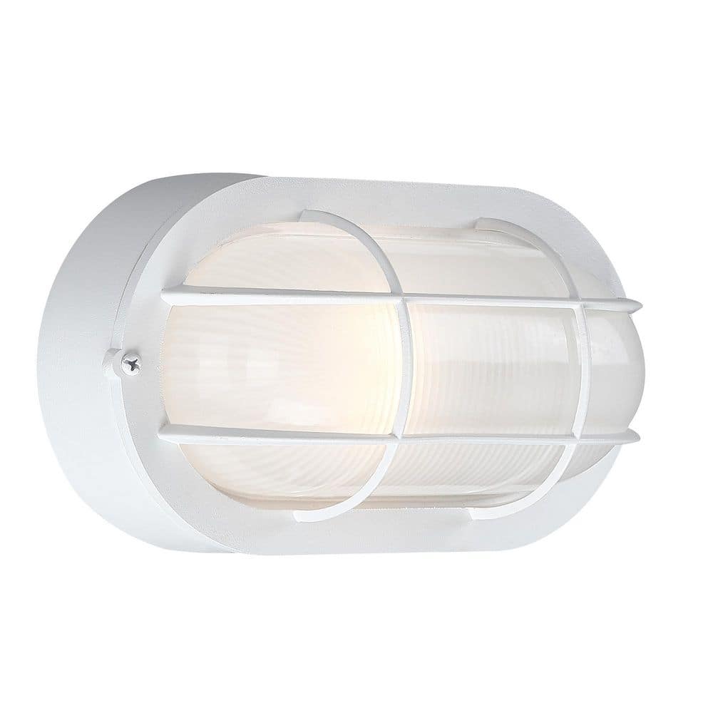 Hukoro Ali Matte White Outdoor bulkhead Wall Lantern Sconce Fixture ...