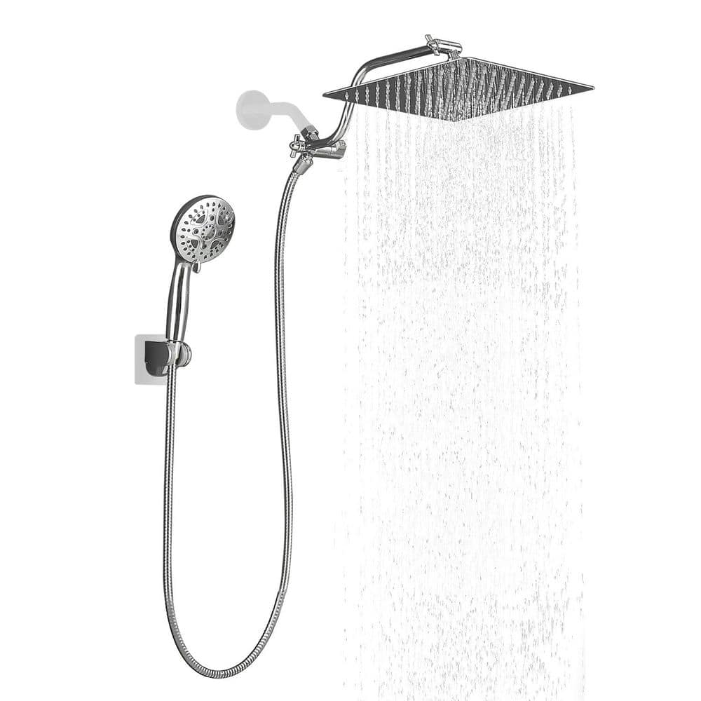 7-Spray Wall Mount Handheld Shower Head 1.8 GPM with Shower Head in Chrome