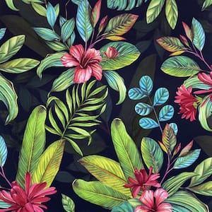 Tropical Paradise Floral Multi Non-Woven Wallpaper