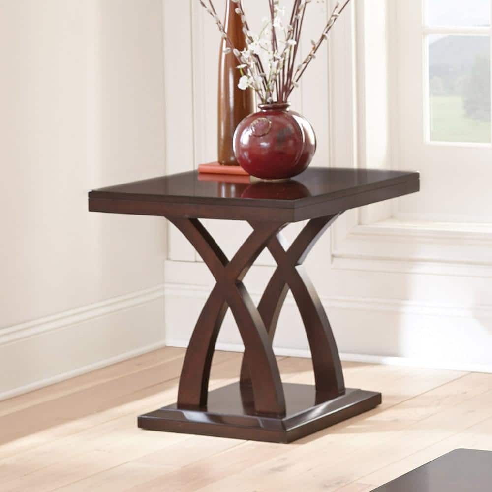 Jocelyn Espresso Square Wood End Table 24"