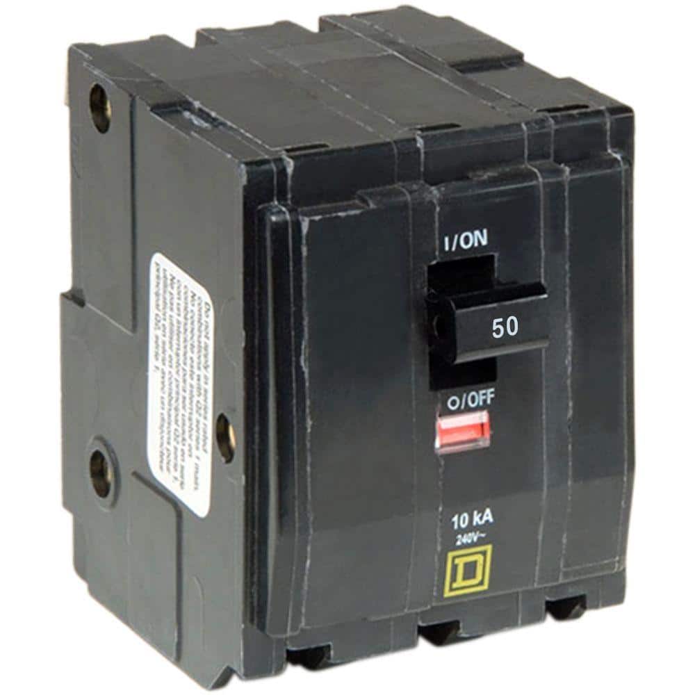 Square D QO350CP 50-Amp 3-Pole Circuit Breaker | Black, 240V, Visi-Trip Indicator, For QO Load Centers