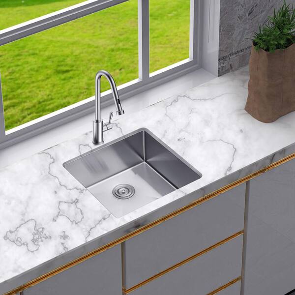 RAINLEX 23 in. L x 18 in. W Undermount Single Bowl 16-Gauge RAINLEX 23 in. L x 18 in. W Undermount Single Bowl 16-Gauge
