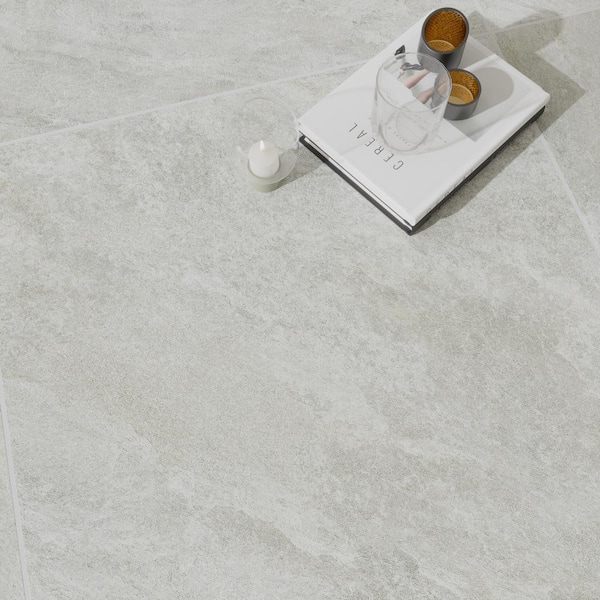 Italian Quarzia 24 in. x 24 in. x 9mm Matte Stone Look Porcelain Floor and Wall Tile-Gray (4 PCS, 16 sq. ft./Case)