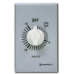 FF Series 10 Amp 15-Minute In-Wall Auto-Off Spring Wound Timer, Gray