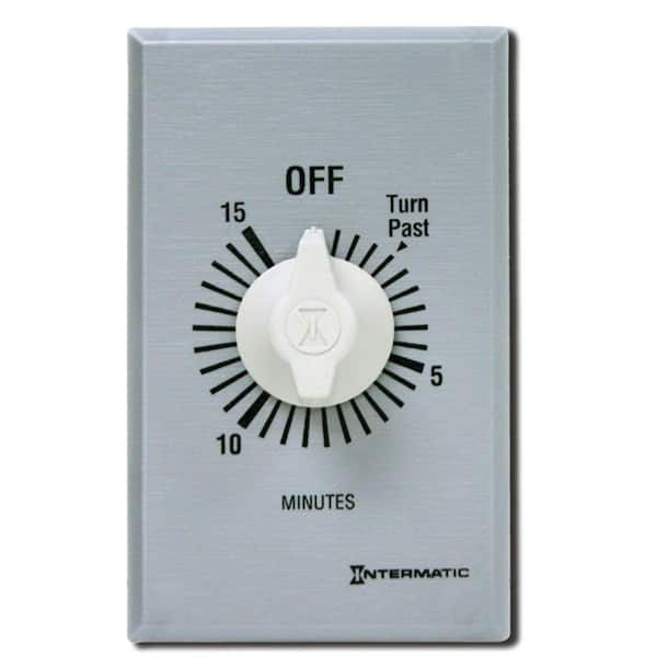 Intermatic FF Series 10 Amp 15-Minute In-Wall Auto-Off Spring Wound Timer, Gray